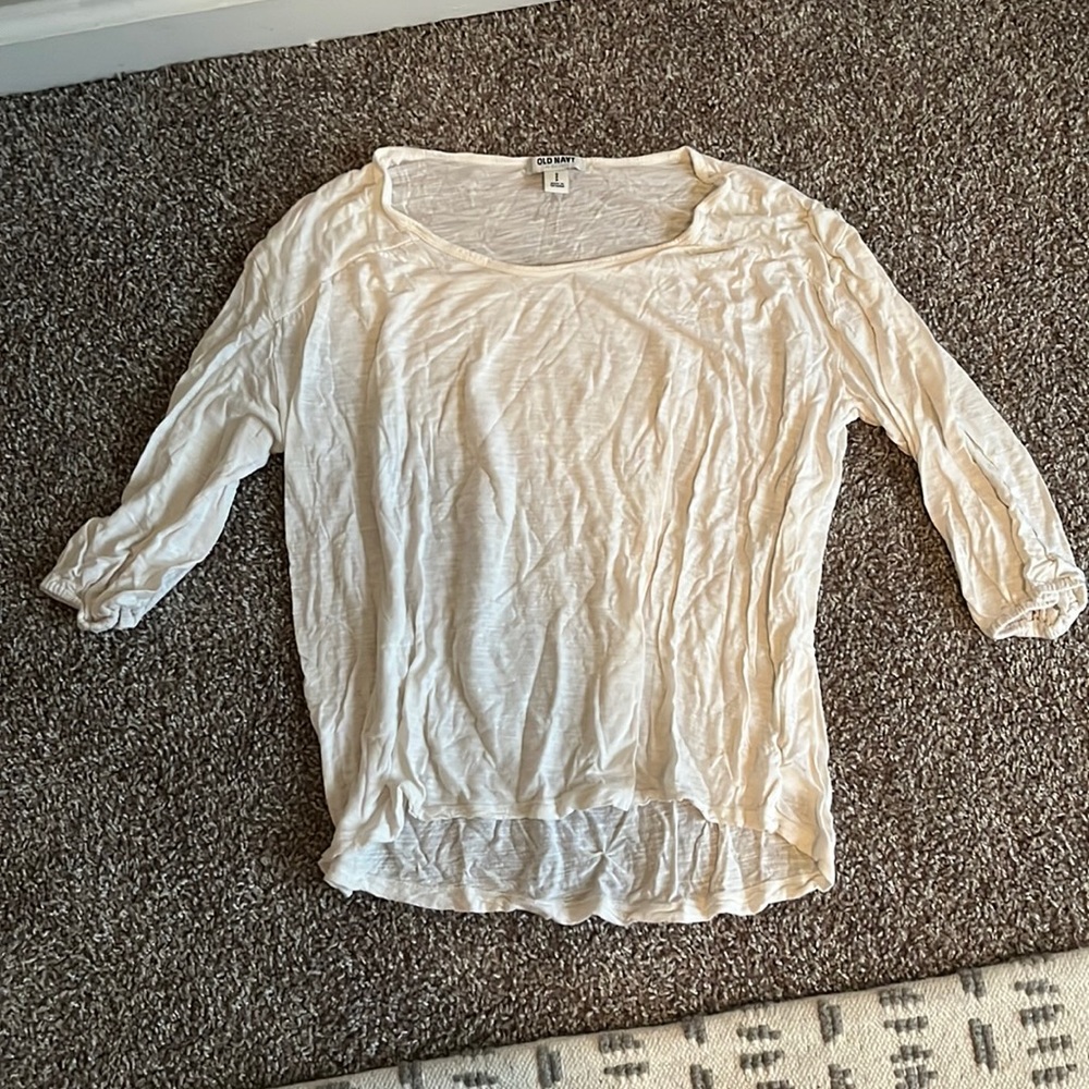 White 3/4 sleeve top